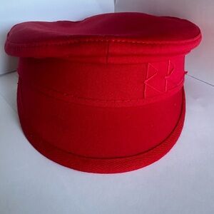 New- Chic Red Cap with Embroidered brand initials RB (Ruslan Baginskiy)